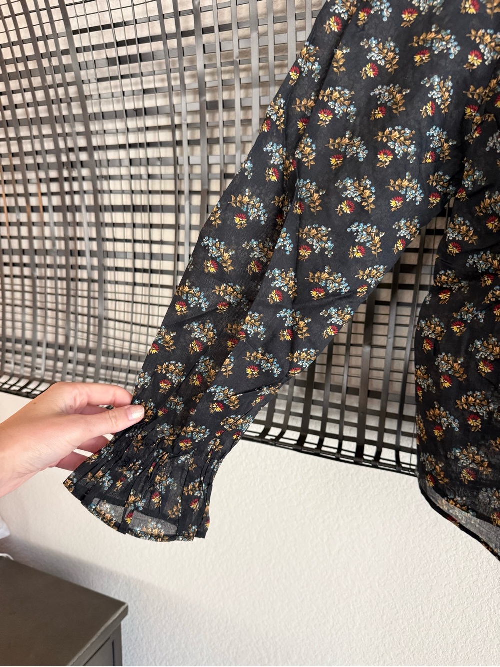 Doen hardy organic cotton voile ruffled top floral - Picture 7 of 9